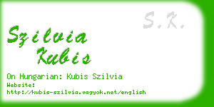 szilvia kubis business card